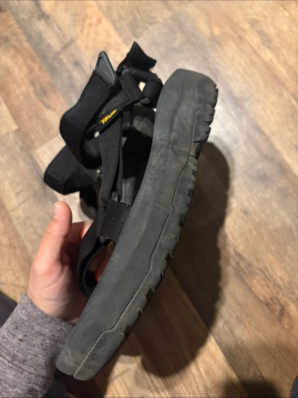 Teva Black Adjustable Sport-Strap Platform Sandals